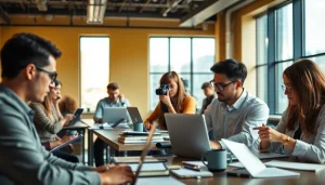Engaged journalists at https://www.thedailynewsonline.com newsroom, showcasing collaboration and energy.