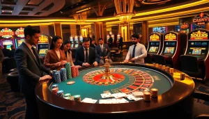 Experience the thrill of the 88i game at a luxurious casino with poker chips and roulette.