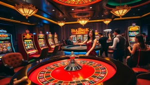 Engage with the app bem88 in a luxurious casino setting featuring roulette and poker chips.
