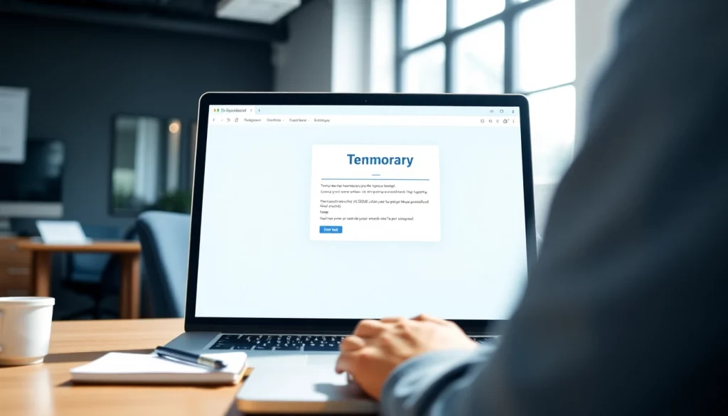 Enhance privacy with temp mail temporary email service, a user accesses a temporary email interface