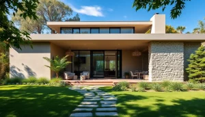 A stunning home featured on www.tbplhomes.com showcasing modern architecture and lush greenery.