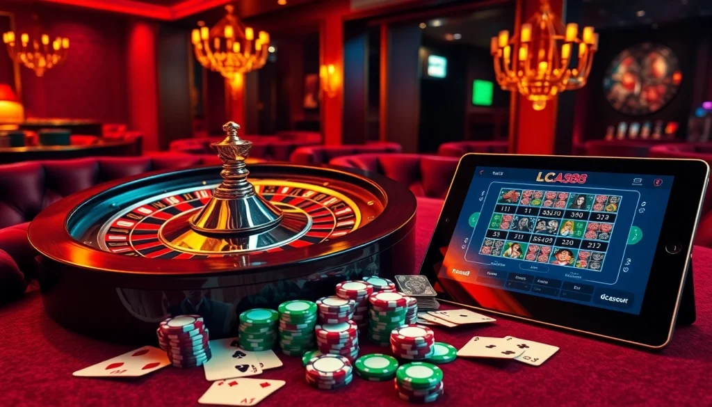 Players enjoying classic casino games at LC88 Casino, featuring thrilling roulette and poker moments.