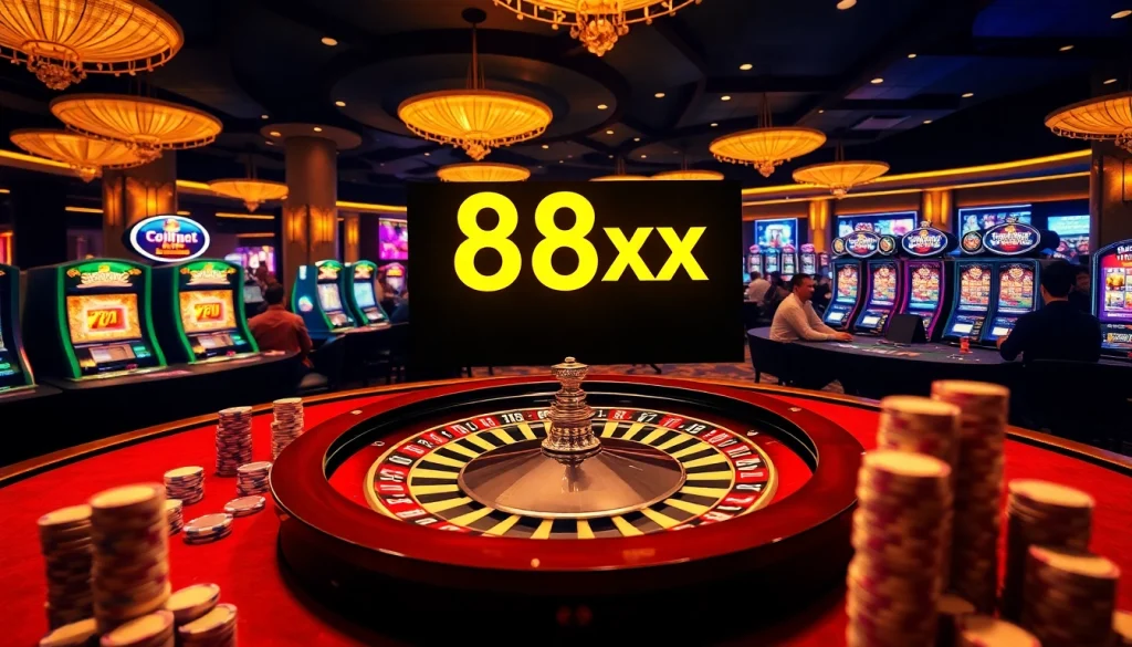 Experience the thrill of gambling at a luxurious casino featuring 88xx elements.