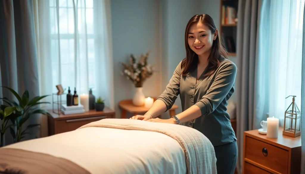 출장마사지 service in a peaceful atmosphere with a professional therapist.