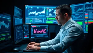 Evaluating cyber threats with brio4d technology in a high-tech office setup.