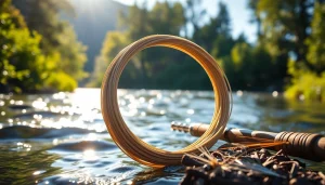 Demonstrating the versatile Fly fishing line amidst tranquil river surroundings.