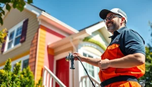 Exterior Painting Contractors applying fresh paint on a home with quality tools and vibrant colors.