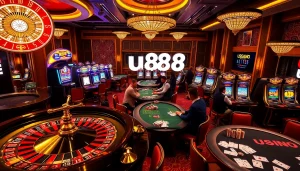 Experience the excitement of u88 gaming with vibrant casino tables, slot machines, and poker action.