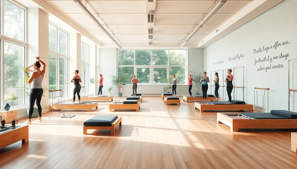 推奨トレーニングを紹介する魅力的なピラティススタジオの情景、自然光とフィットネス機器が揃った歓迎感のある雰囲気、ピラティス おすすめ。