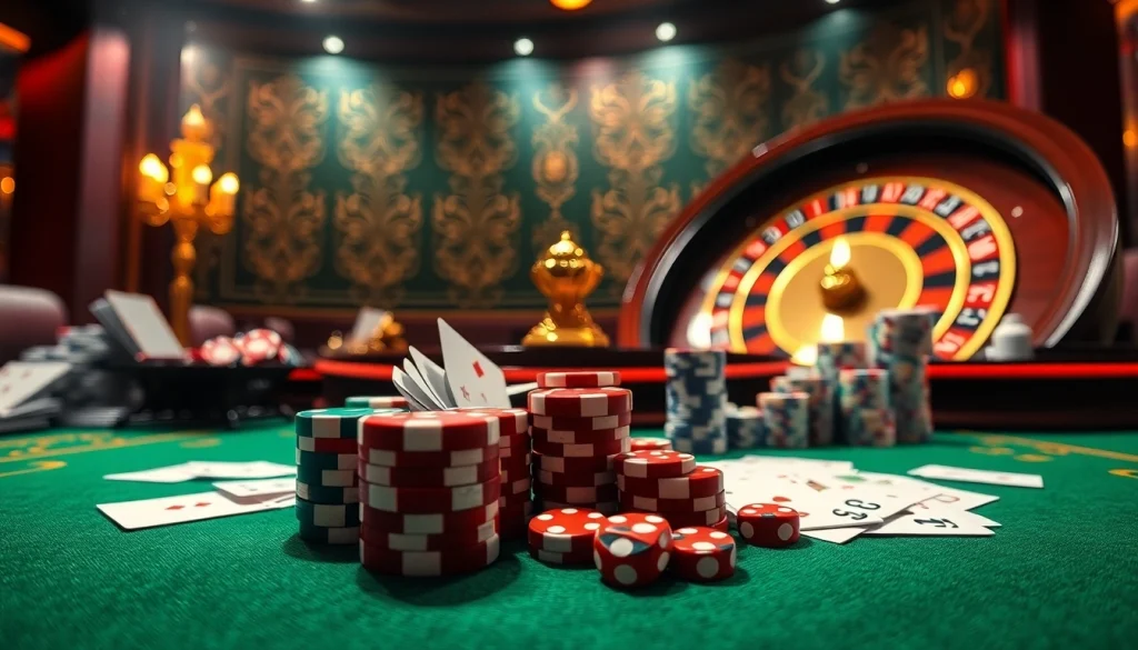 Experience the excitement of đăng nhập 8xbet with vibrant casino visuals and online gambling elements.