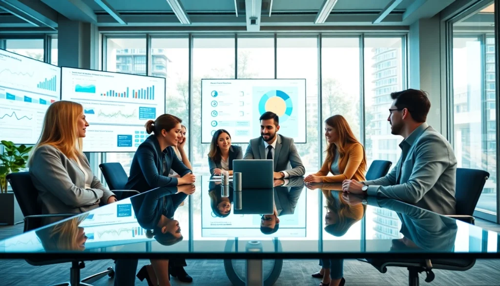 Engaging digital marketing team meeting with diverse members collaborating effectively.