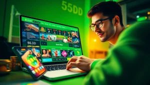 Experience the thrilling online betting environment at 55DD with engaging casino games and promotions.