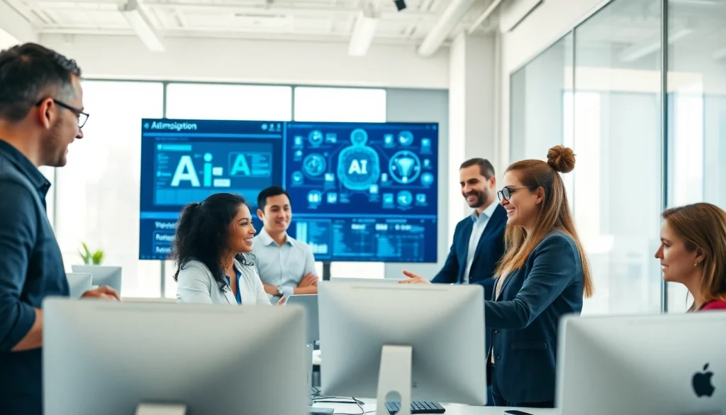 Teamwork within an AI automation agency in UK, highlighting collaboration on advanced technology.