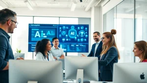 Teamwork within an AI automation agency in UK, highlighting collaboration on advanced technology.