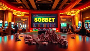 Players engaging with sbobet online betting options, enjoying a vibrant gambling atmosphere.