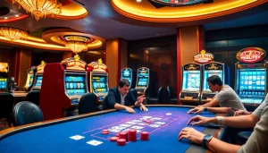 Experience exciting card games with 7mcn in a vibrant casino setting, showcasing thrilling poker moments.