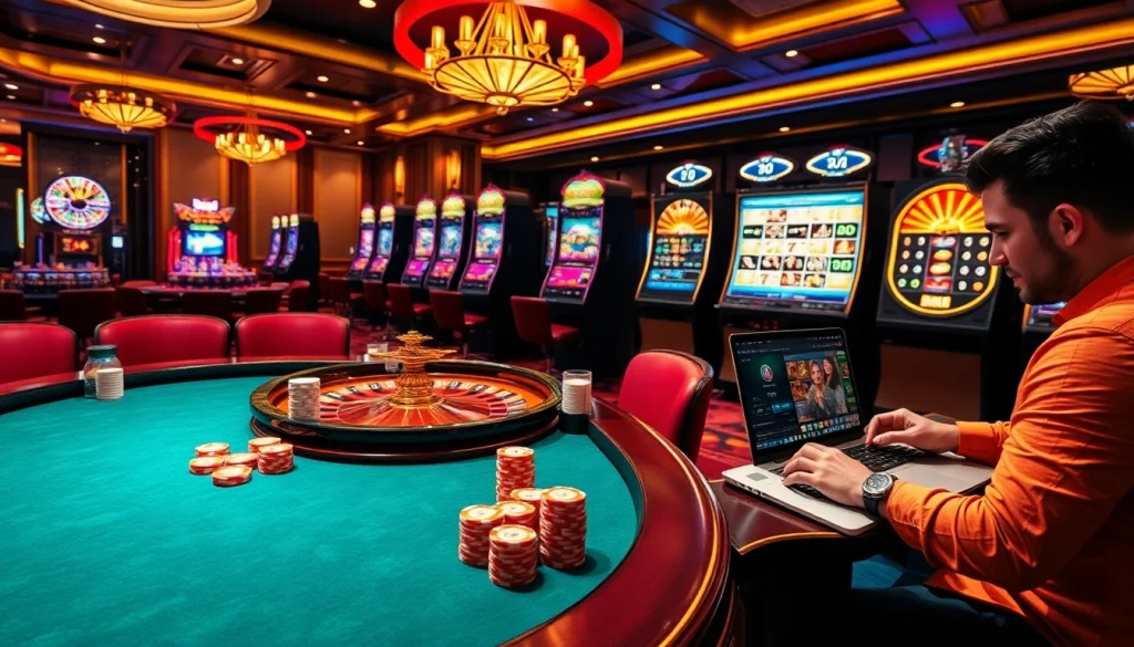 Experience the excitement of casino gaming with 23win's vibrant poker and roulette tables.