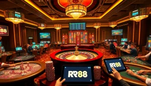 Experience the excitement of RR88 with vibrant casino games and luxurious settings.