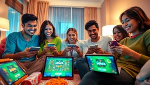 Excited players enjoying the Jalwa Game across devices, showcasing seamless gaming experience.