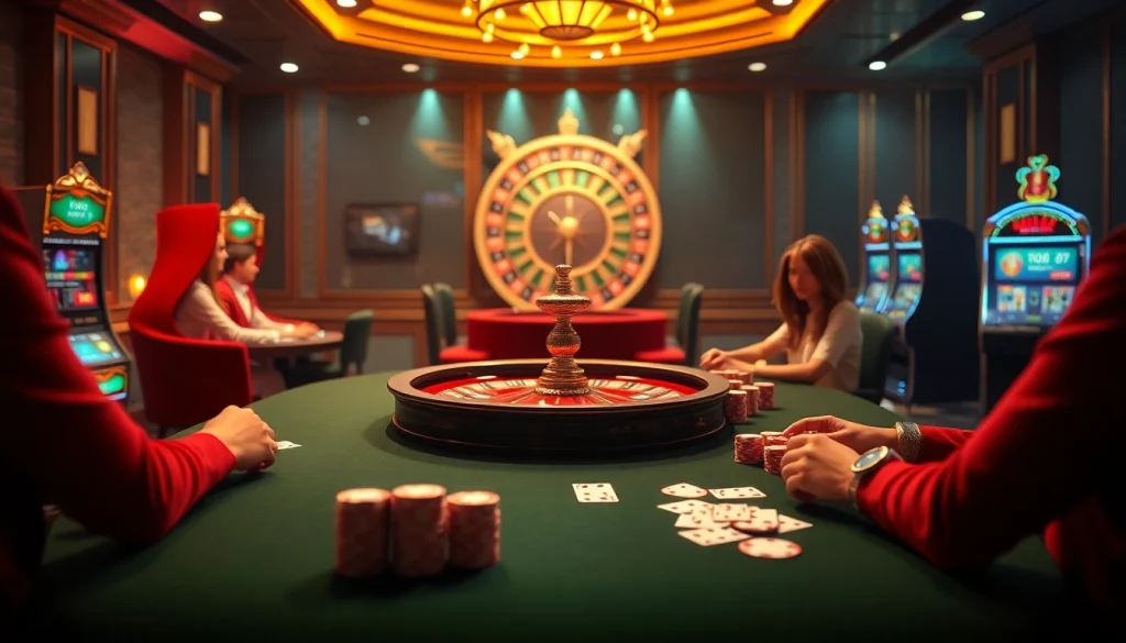 Experience thrilling gameplay at mmoo.se.net with vibrant casino tables and elegant gaming elements.