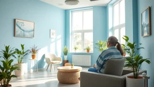 Therapist engaging with a patient in a German psychiatric clinic India, showcasing a calm and professional environment.