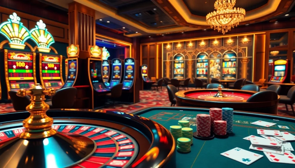 Experience the excitement of gambling at trang chủ 888VND with dazzling casino tables and vibrant slot machines.