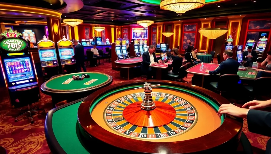 Experience the thrill of gambling at the 789P casino with roulette, cards, and vibrant slot machines.