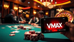 Experience the thrilling VMAX game with exciting poker action and luxurious casino atmosphere.