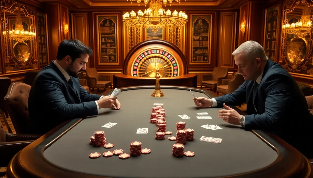 Players strategize at a luxury poker table, enhancing their credit skills while gambling.