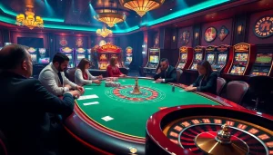 Experience the excitement of high-stakes gambling at Gojekpot with vibrant tables and engaging players.