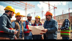 Construction workers in Colorado collaborating to promote the construction association Colorado.
