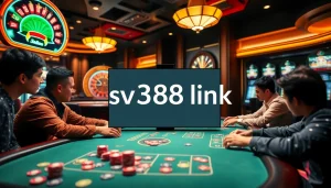 Engaging players at a vibrant casino table exploring the sv388 link for thrilling gambling experiences.