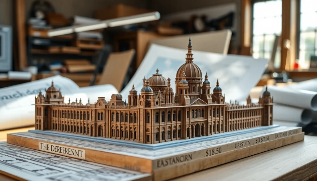 Architekturmodellbau Dresden, detaillierte Architekturmodelle im kreativen Arbeitsumfeld.
