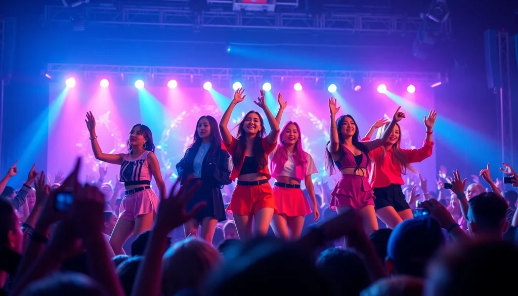 Exciting Blackpink news captured during a live concert showcasing the group's dynamic performance.