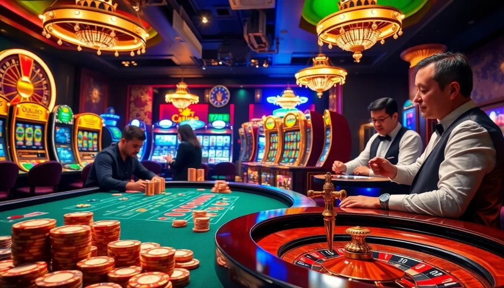 Players enjoying engaging casino games at 789P, highlighting excitement with slots and poker.