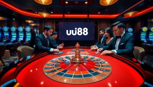 Players at a high-stakes uu88 roulette table strategizing their bets.