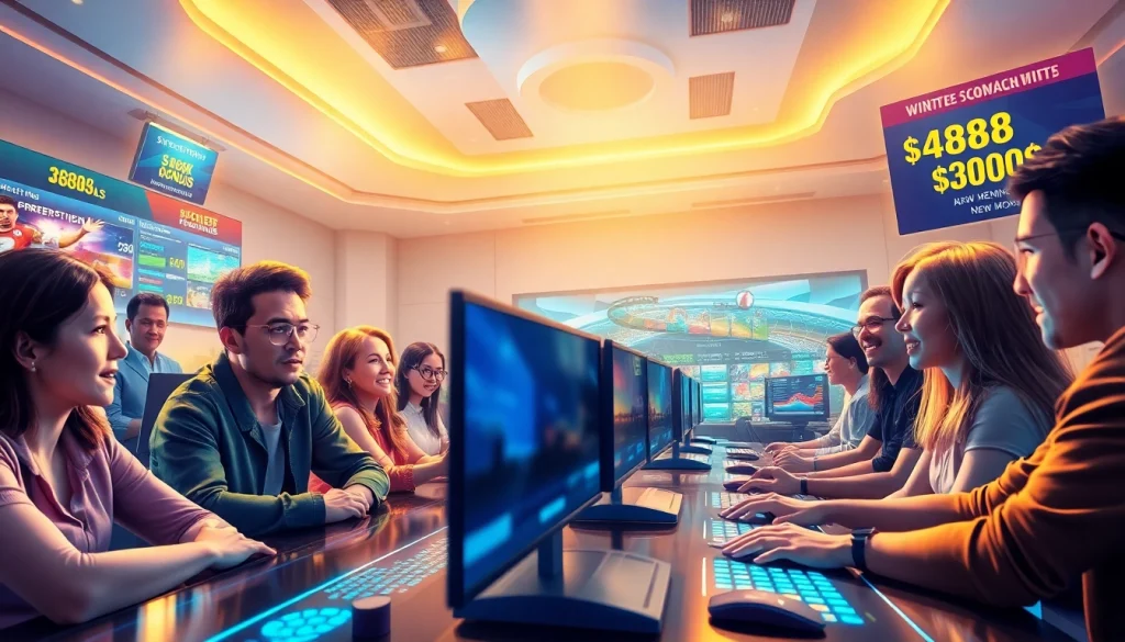 Experience the excitement of online gaming at bk860s.com with diverse players enjoying a digital betting environment.