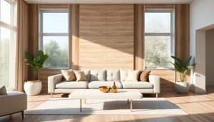Stunning modern interior wall paneling enhancing the aesthetic of a stylish living room.