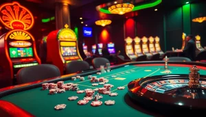 S8 casino players in a thrilling poker game showcasing high-stakes action and luxury atmosphere.