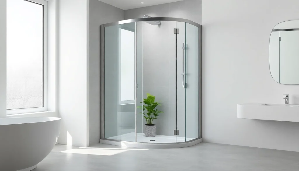 Duschkabine 90x90 in einem stilvollen Badezimmer mit eleganten Glas-Türen