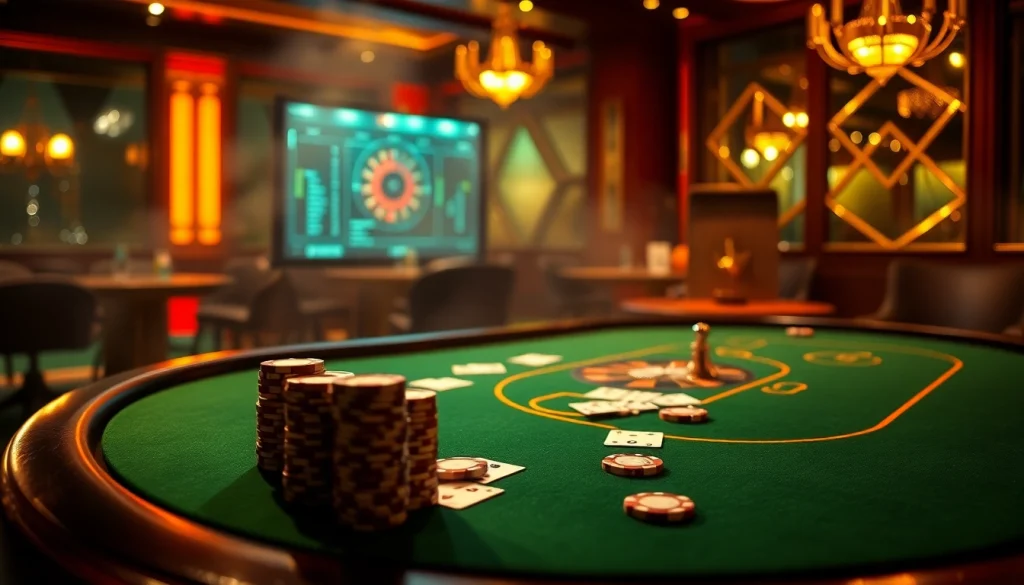 Engaging atmosphere at a high-stakes poker table emphasizing hidden wiki strategy and excitement.