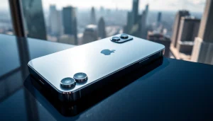 Revealing the iPhone 16 Pro Max precio en un fondo elegante y moderno.