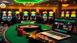 Experience the excitement of 6RWIN with a vibrant poker game at a luxurious casino.