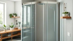 Elegante duschkabine 80x80 eckeinstieg in modernem Badezimmer mit stilvollen Details.