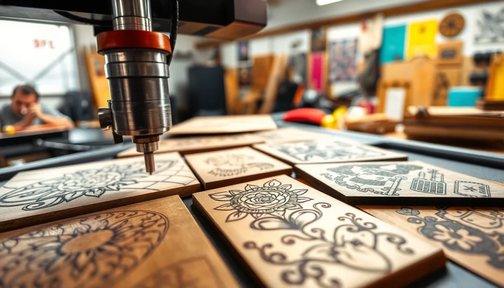 Showcasing stunning laser engraving designs on wood, metal, and acrylic surfaces.