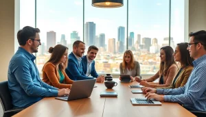 Engaging team collaboration on social media marketing edmonton strategy in a modern setting.