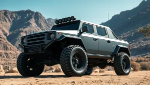 The Tank 300 modification showcases its impressive design and custom enhancements in a natural setting.