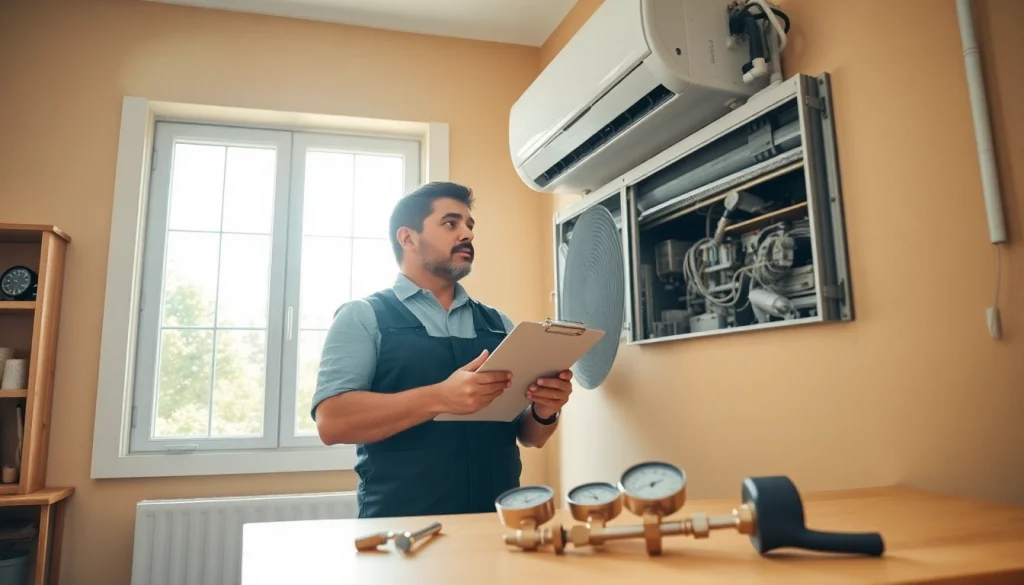Inspecting an American Standard HVAC system for optimal performance in a residential setting.