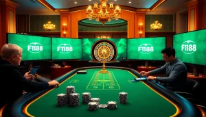 Experience the excitement of F168 online gambling with vibrant casino visuals.