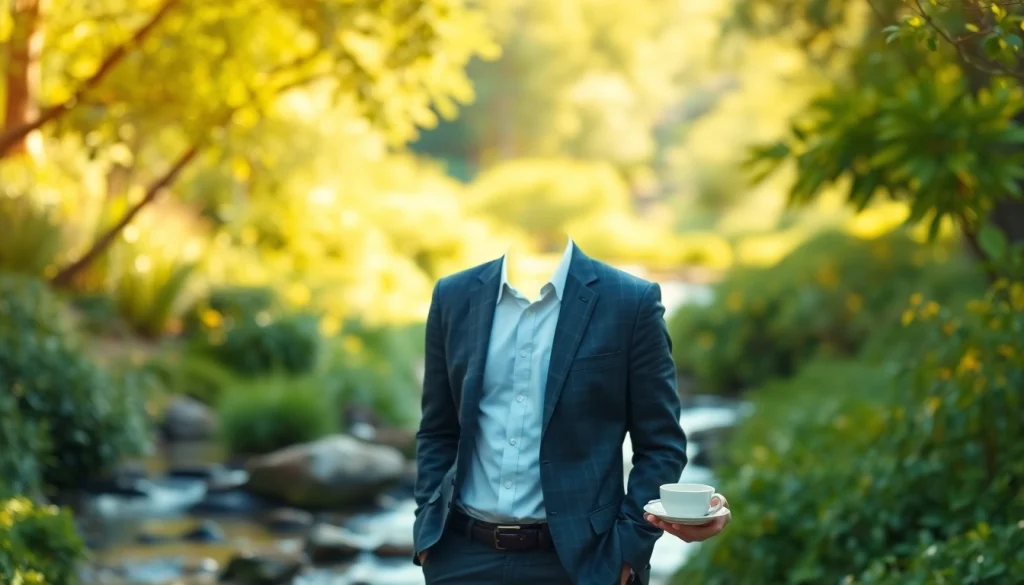 Reflective moment depicting Life in a Break Down, with a serene person in nature.